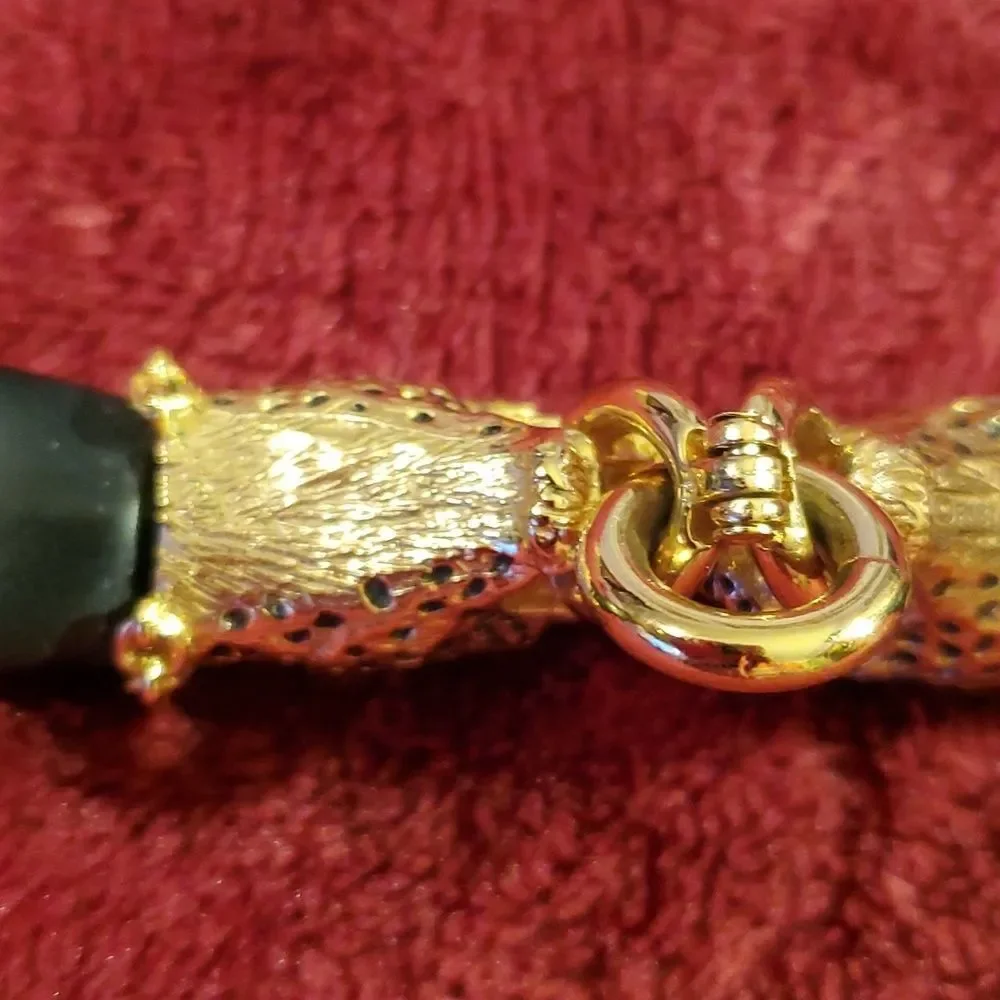 Franklin Mint Bracelet 4 Genuine Rubies & 22 KT Gold‎ Plated over Ebony